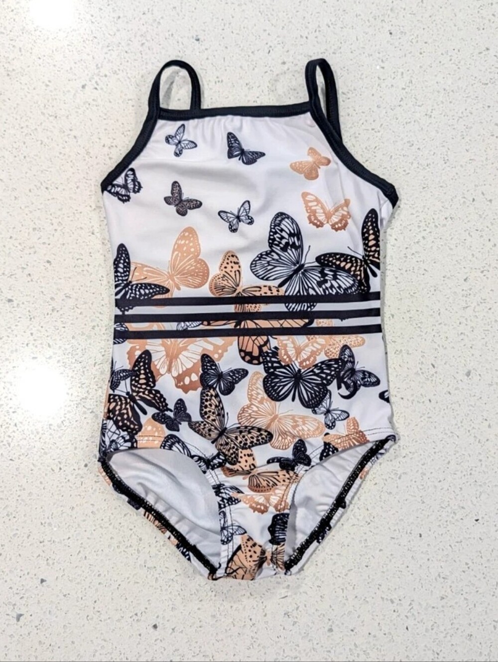 Kbee Gymnastics Dance Leotard CXS 5/6 XS- Small BUTTERFLY KISSES Spaghetti Strap